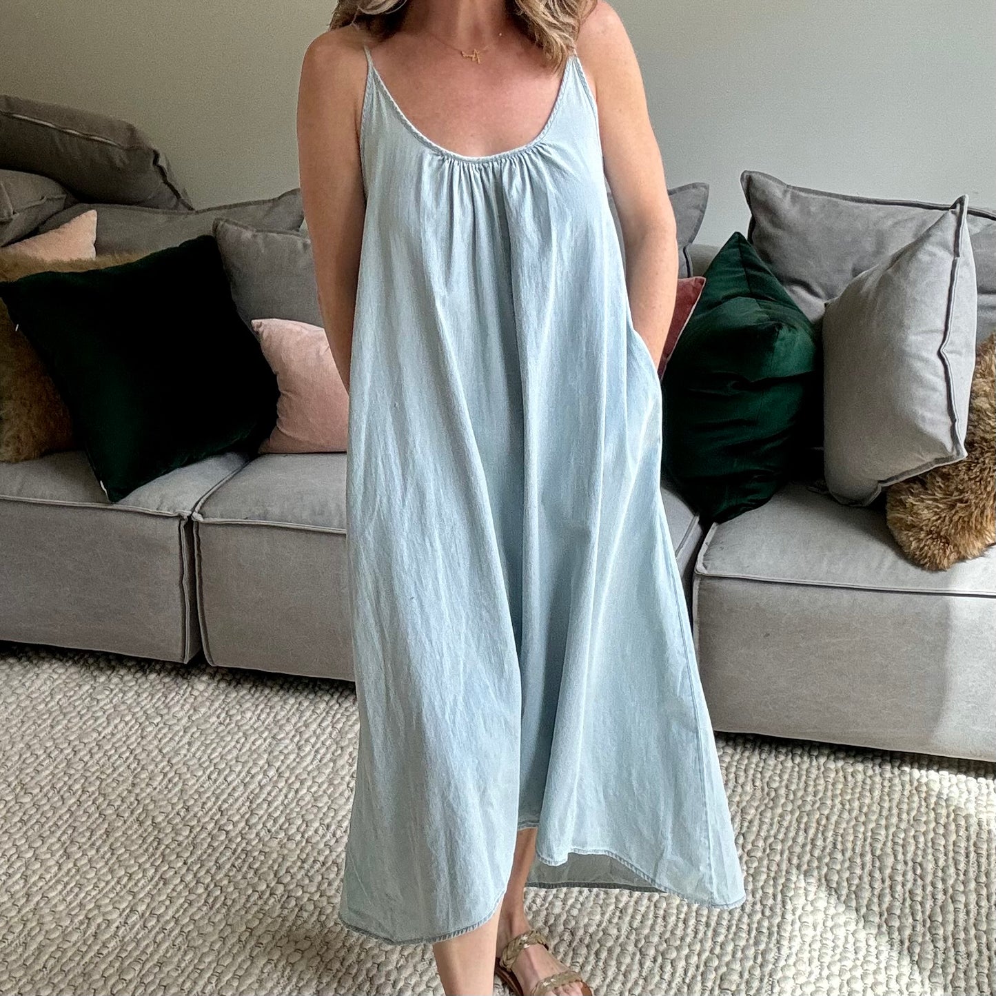 Denim Tank Maxi Dress