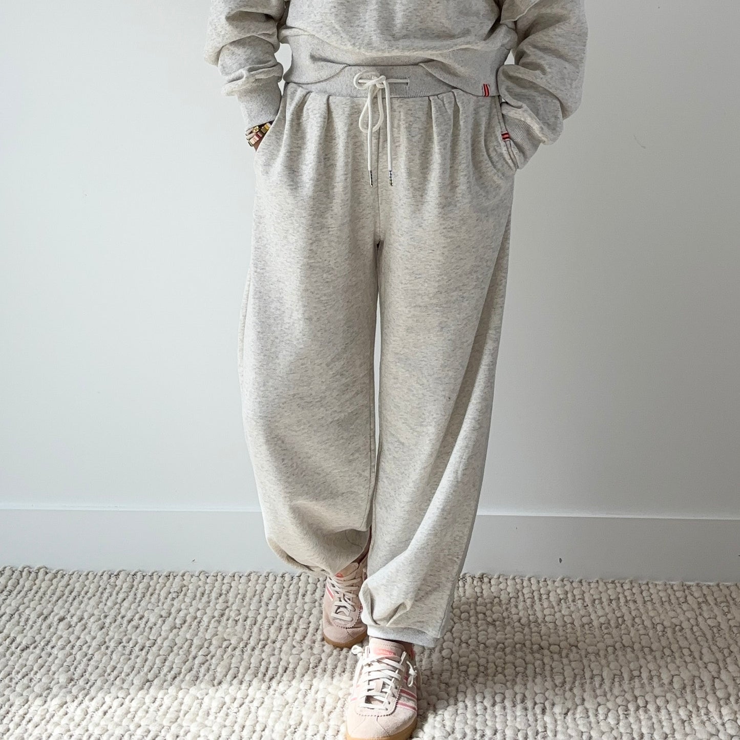 Pleated French Terry Drawstring Pant
