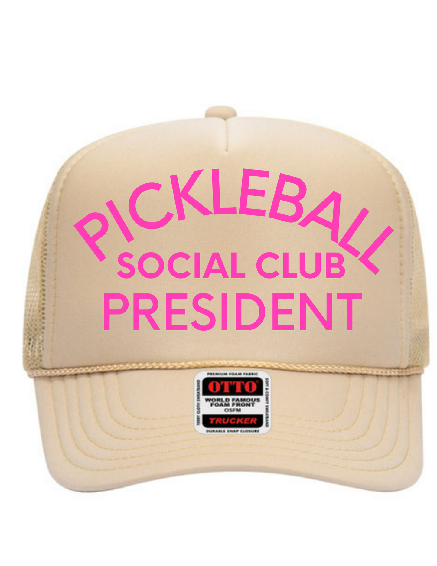Pickleball Social Club President Mid Profile Trucker Hat