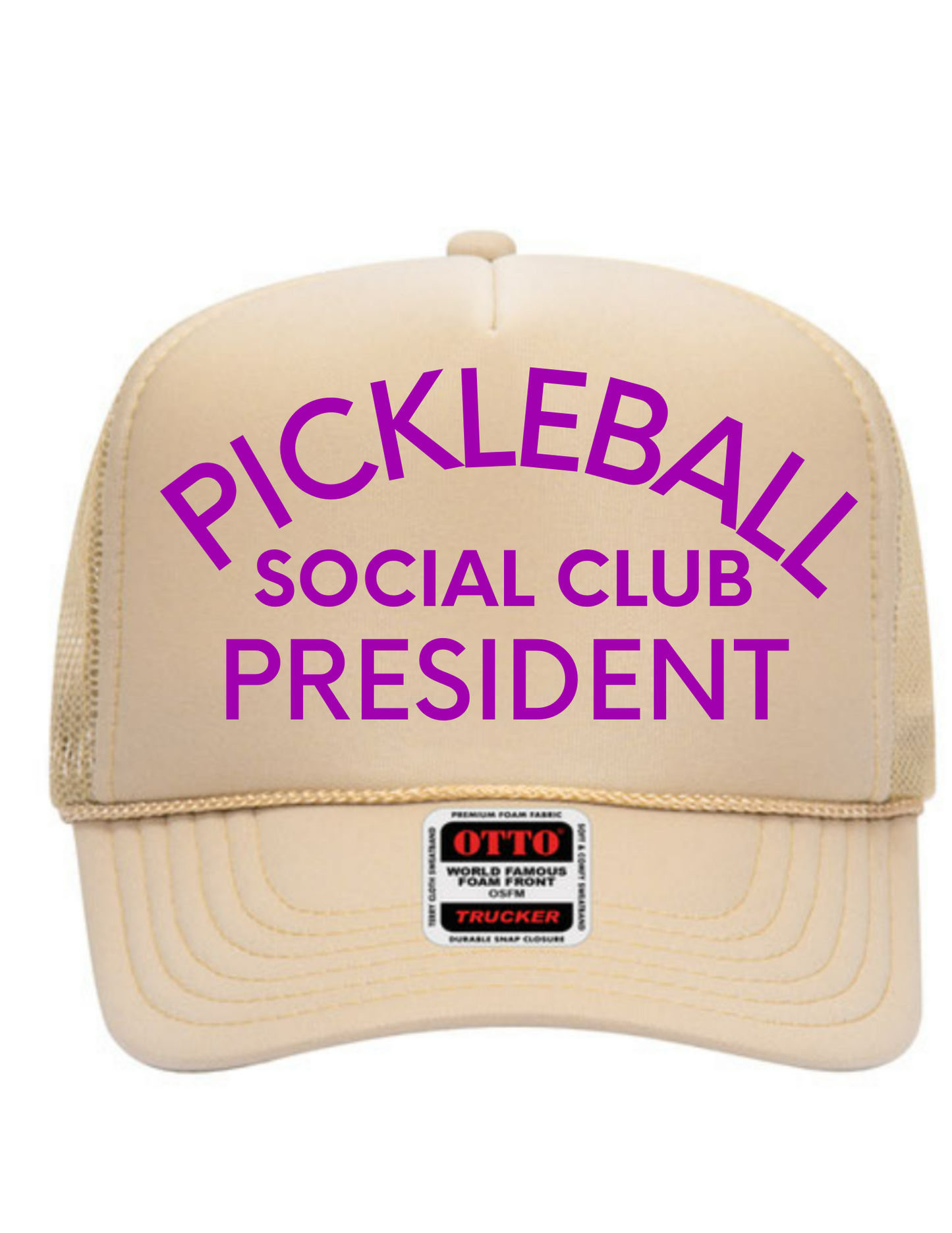 Pickleball Social Club President Mid Profile Trucker Hat