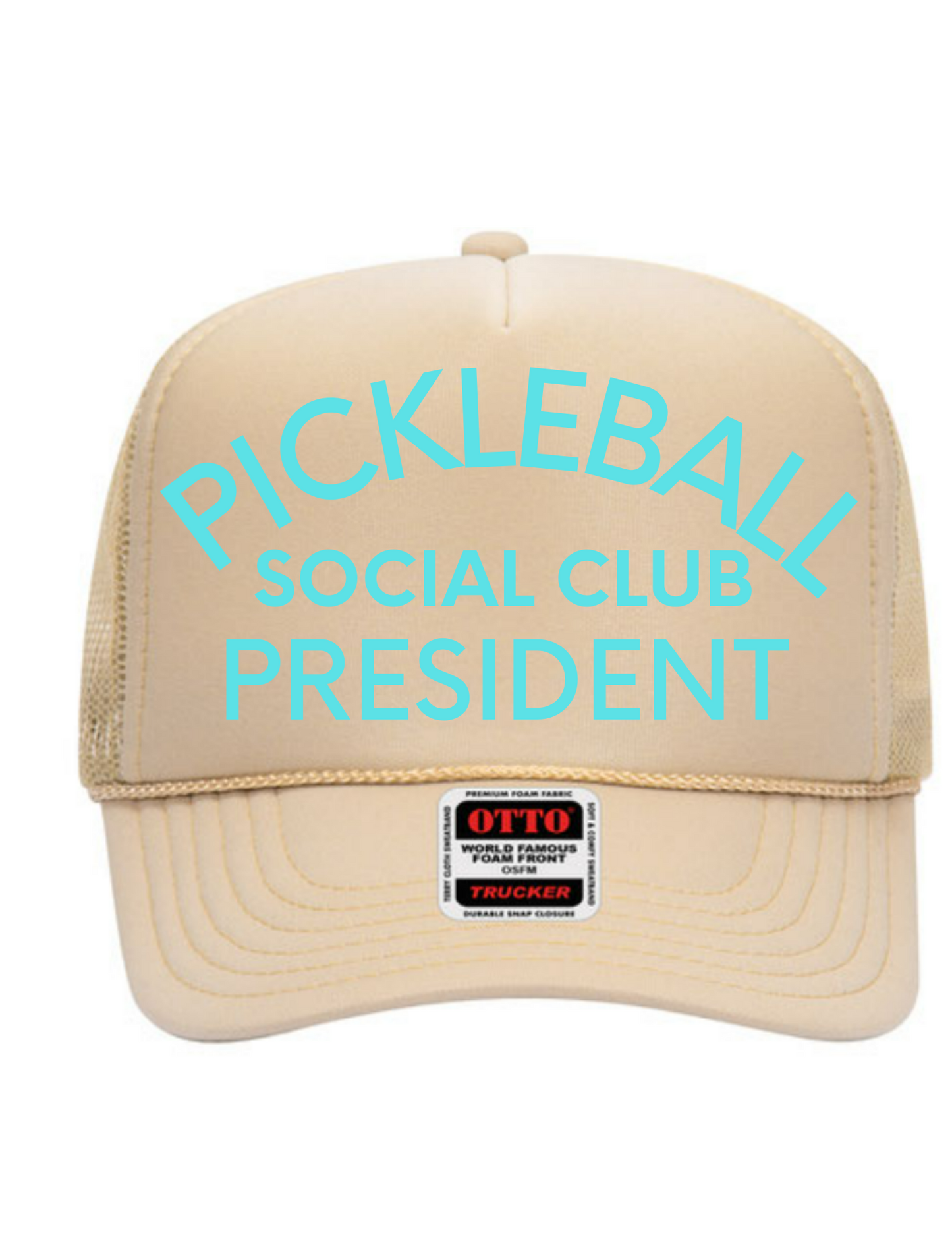Pickleball Social Club President Mid Profile Trucker Hat