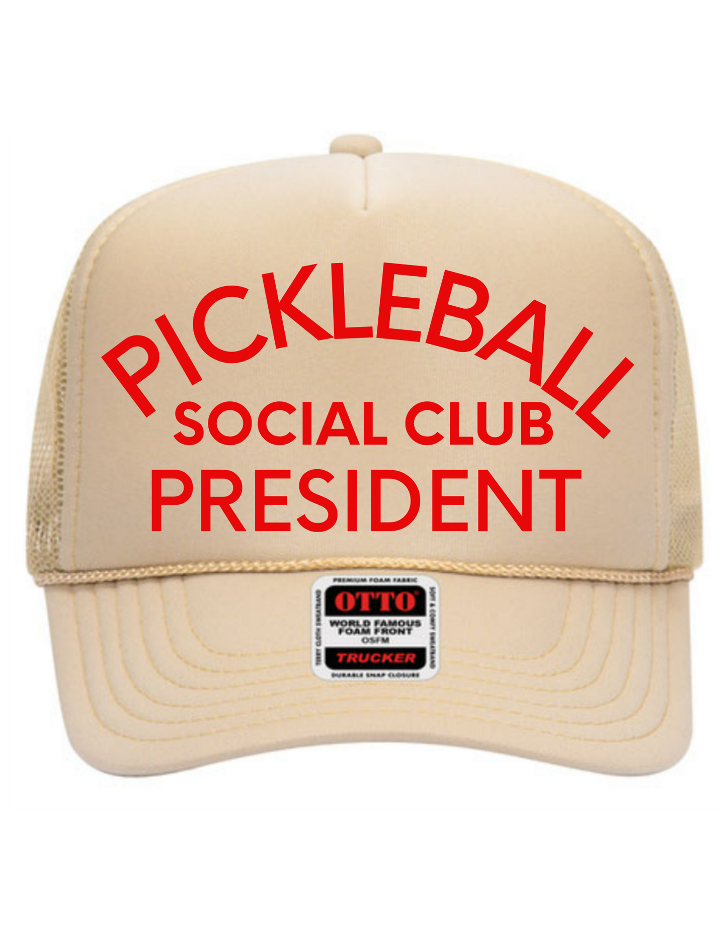 Pickleball Social Club President Mid Profile Trucker Hat