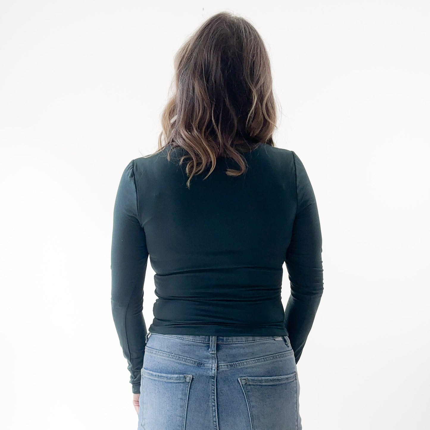 SALE Long Sleeve Square Neck Top