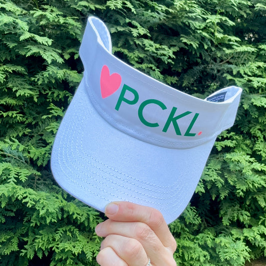 White Heart PCKL Pickleball Visor