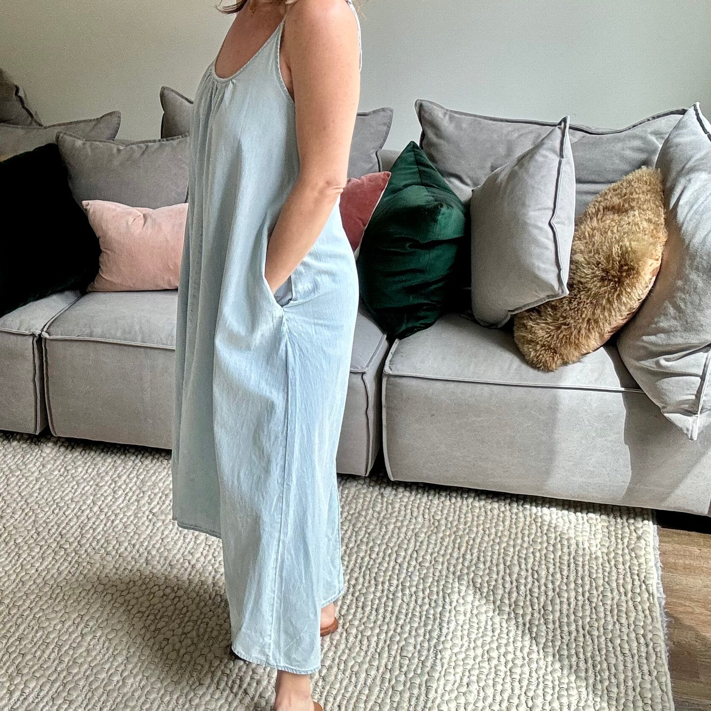 Denim Tank Maxi Dress
