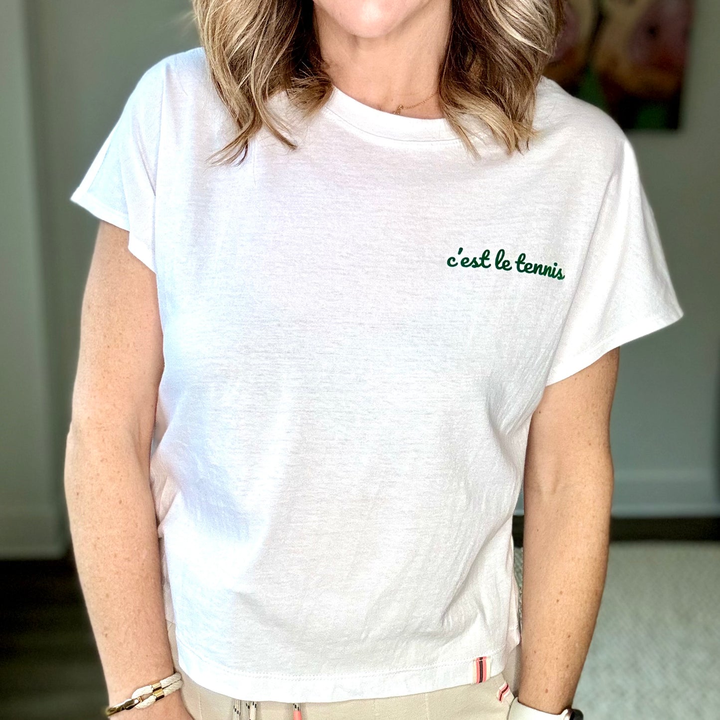 SALE C'est Le Tennis Cap Sleeve T-shirt