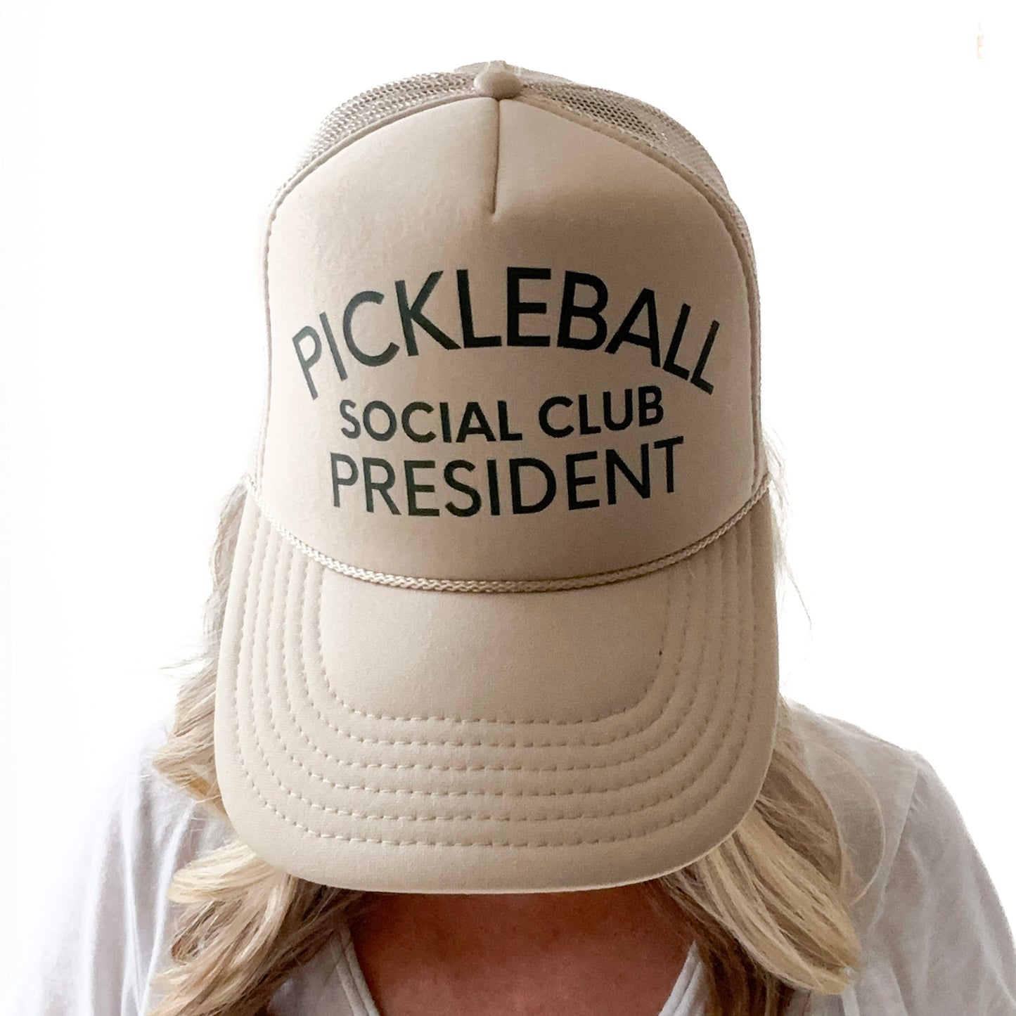 Pickleball Social Club President Mid Profile Trucker Hat