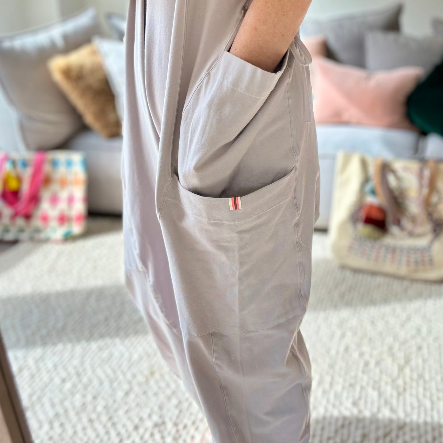 Knit Tie Side Cargo Jumpsuit