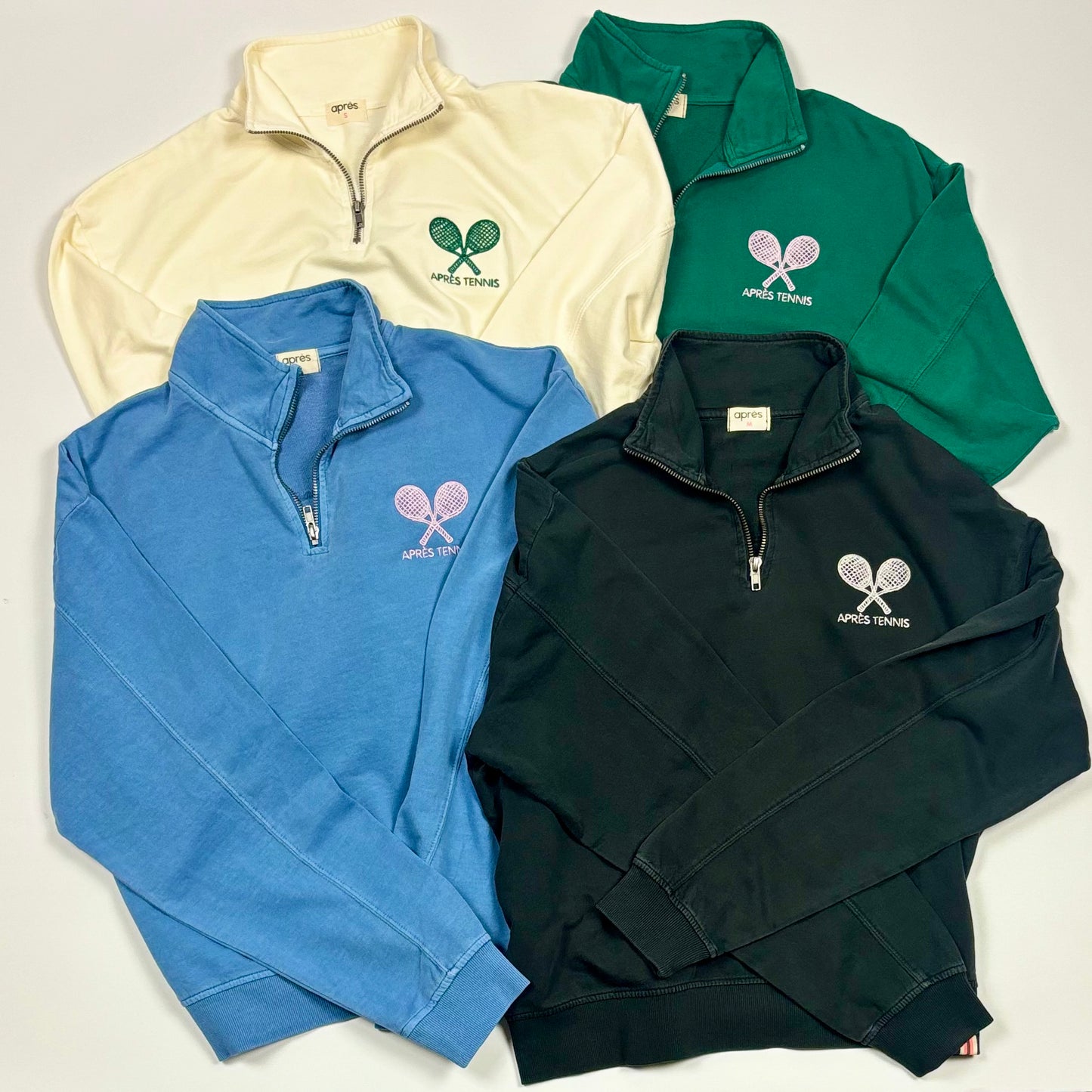 Apres Tennis embroidery quarter zip light weight pullover