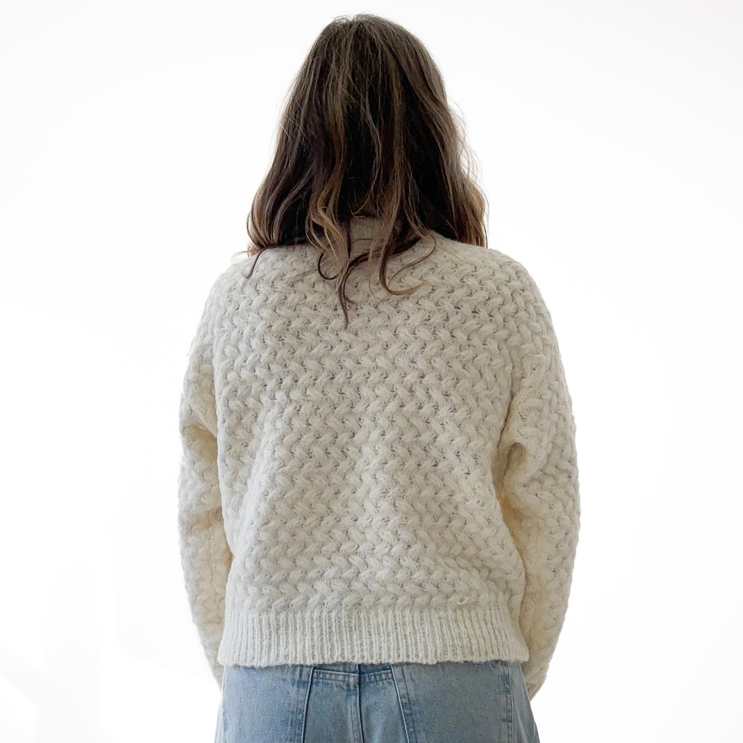 Fuzzy Textured Turtleneck Sweater