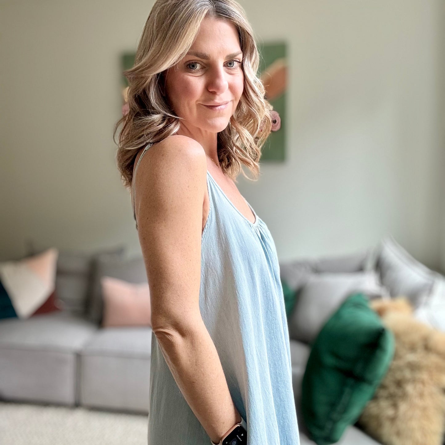 Denim Tank Maxi Dress