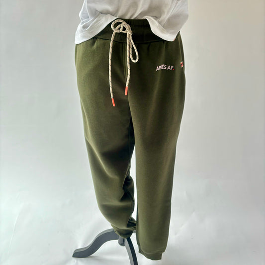 Dark Green Apres AF embroidered women's cozy fleece slimfit jogger sweatpant