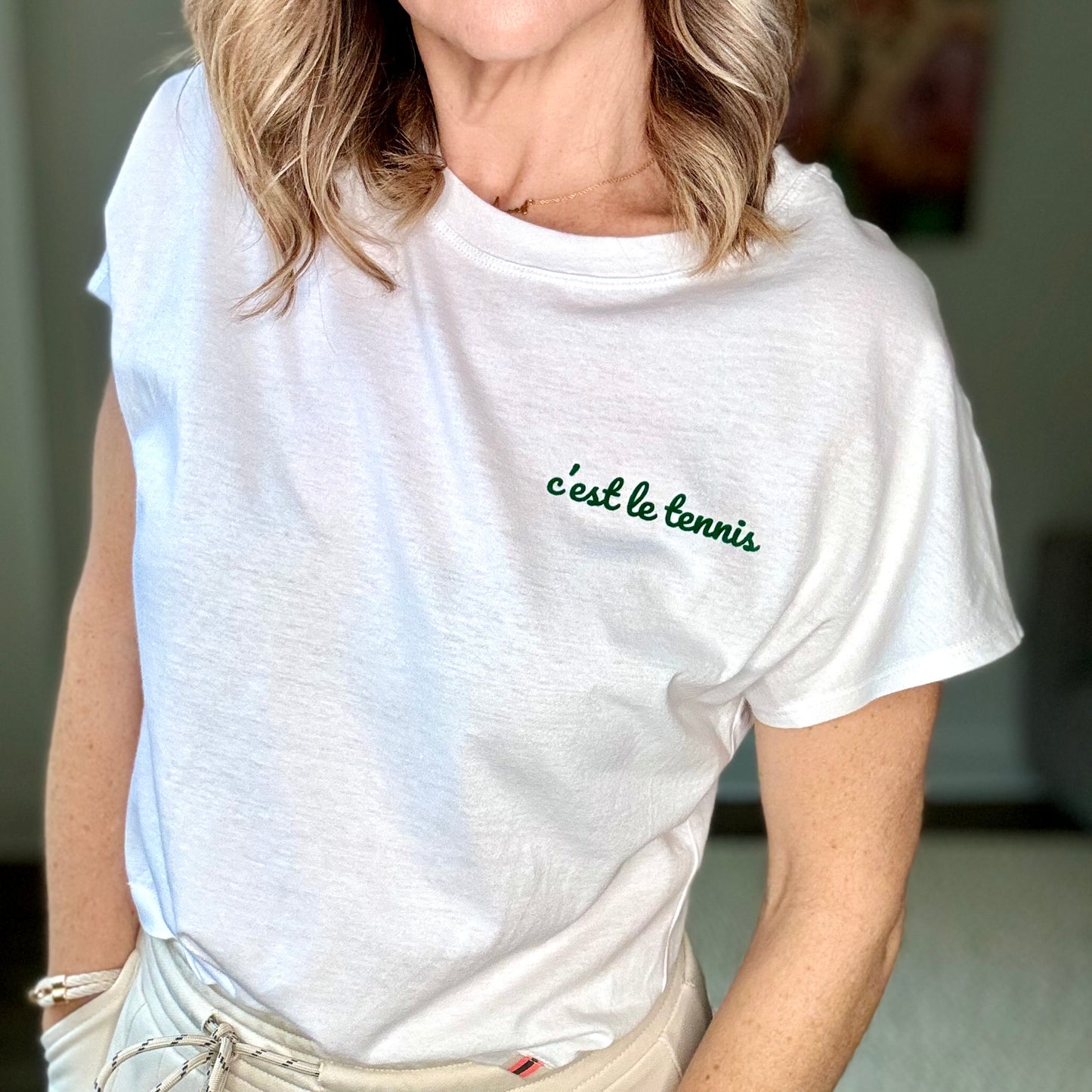 SALE C'est Le Tennis Cap Sleeve T-shirt