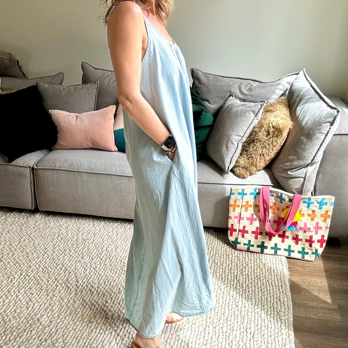 Denim Tank Maxi Dress