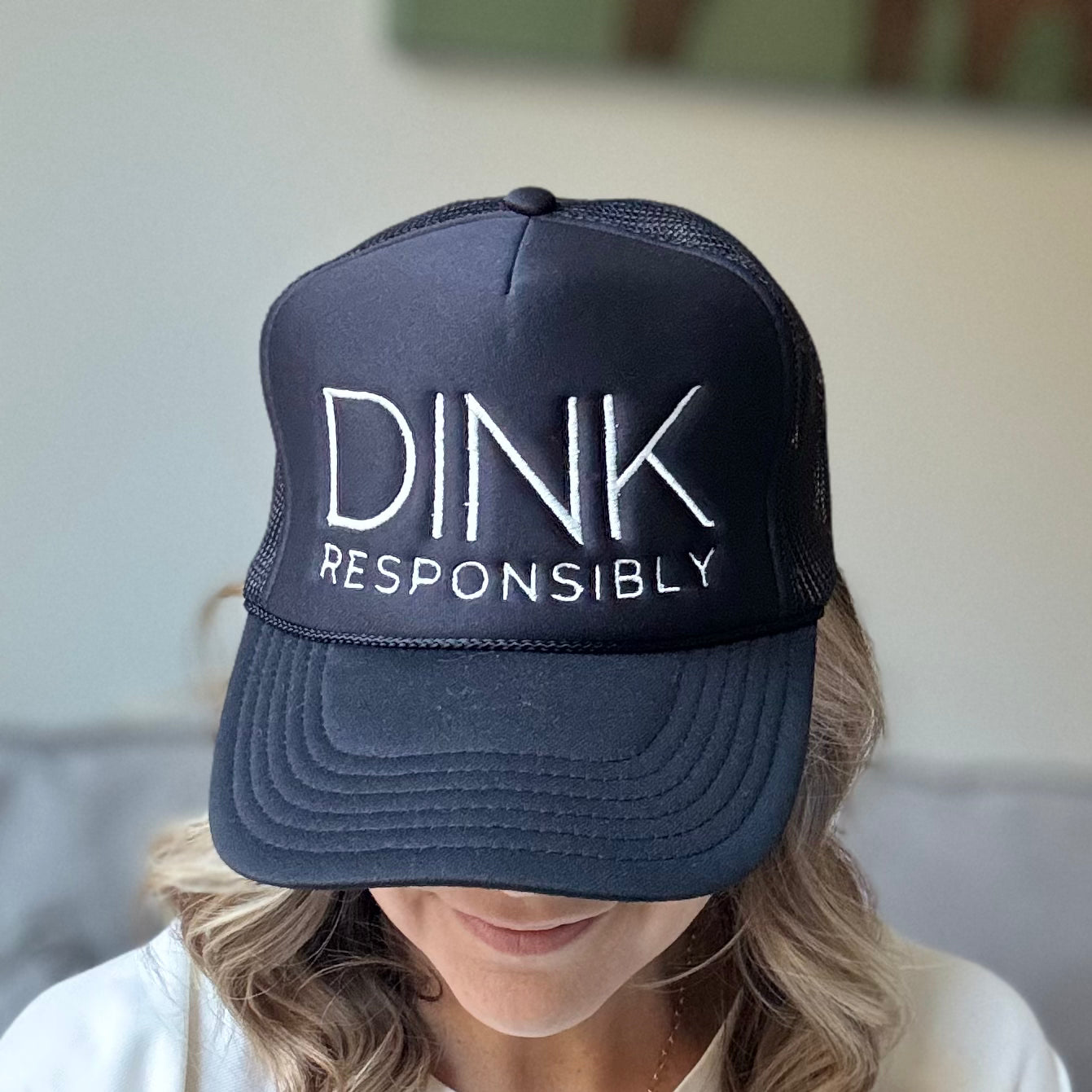 Black Dink Responsibly Mid Profile PIckleball Trucker Hat