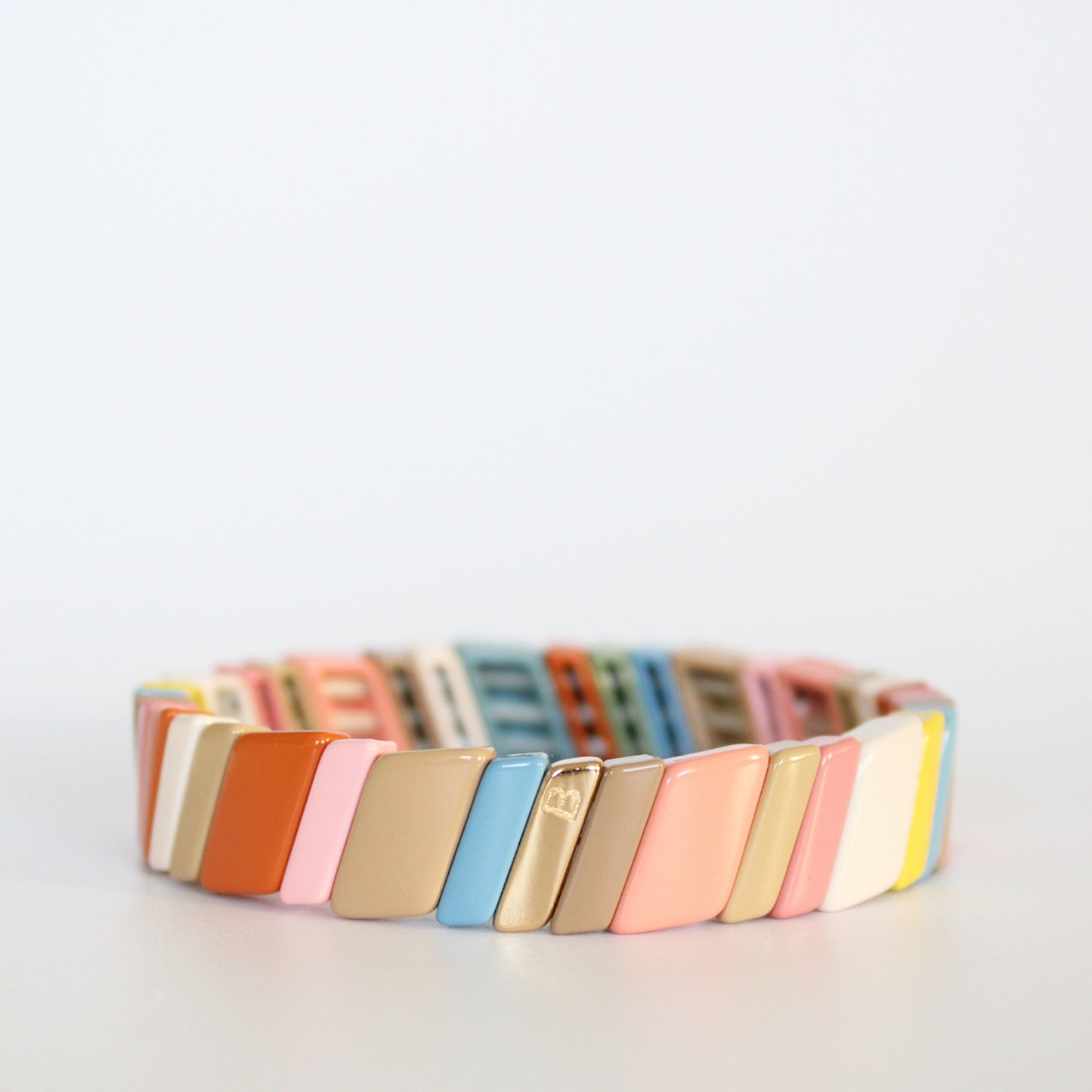Diagonal Enamel Tile Bracelet