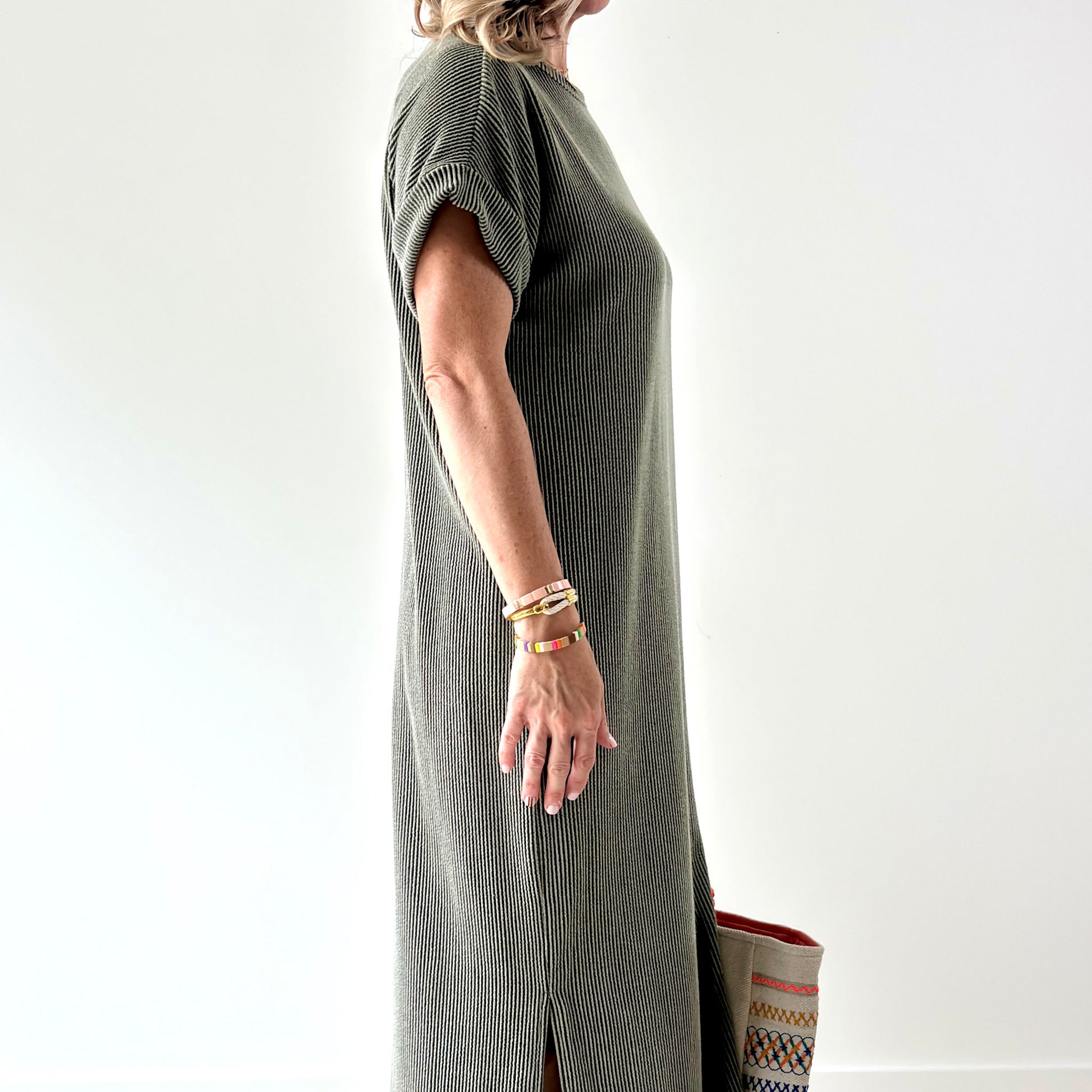 SALE Short Sleeve Textured Rib Wrinkle Resistant Knit Maxi Dress the aprs allstars SALE Short Sleeve Textured Rib Wrinkle Resistant Knit Maxi Dress the aprs allstars