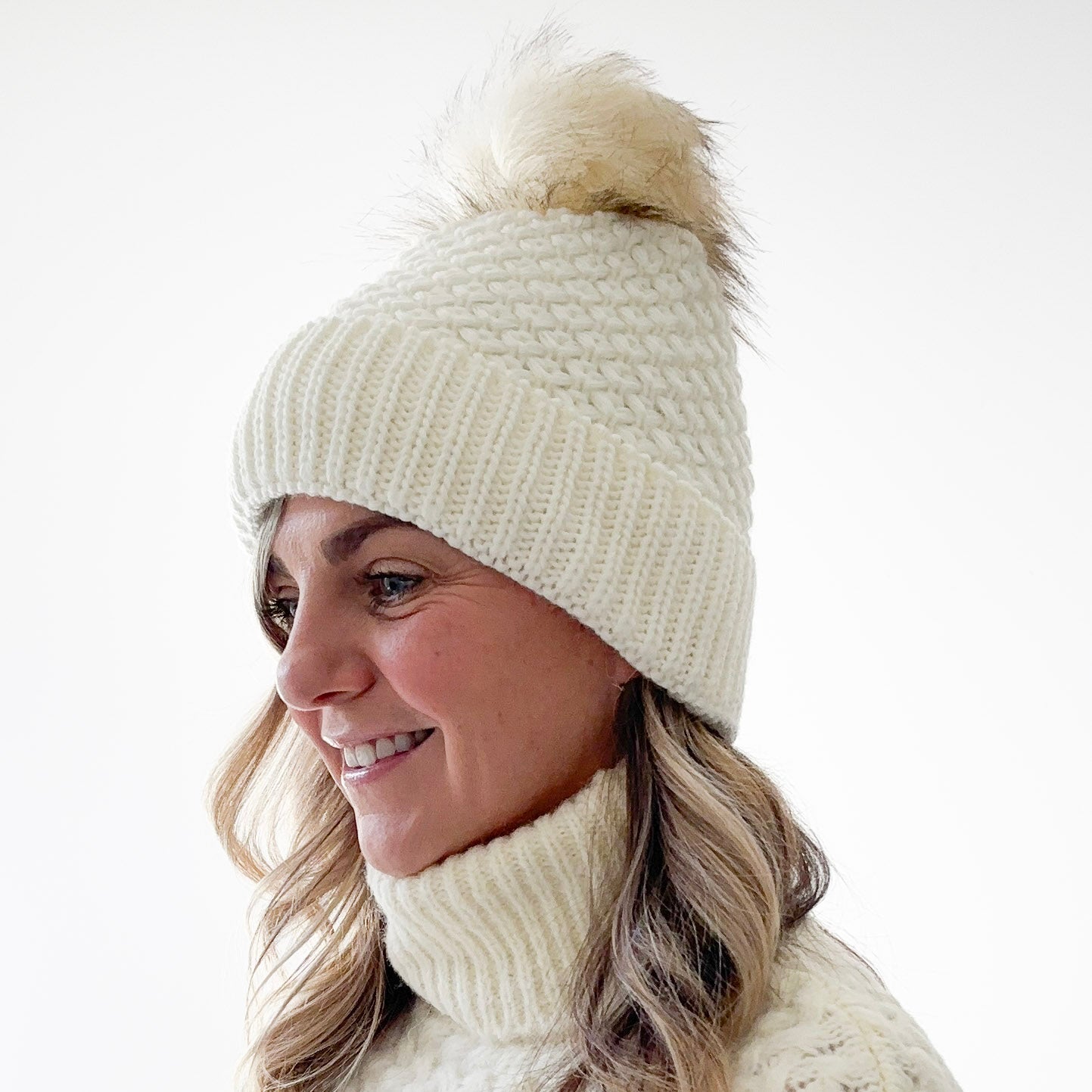 Ribbed Cuff Birdseye Cozy Fleece Lined Beanie
