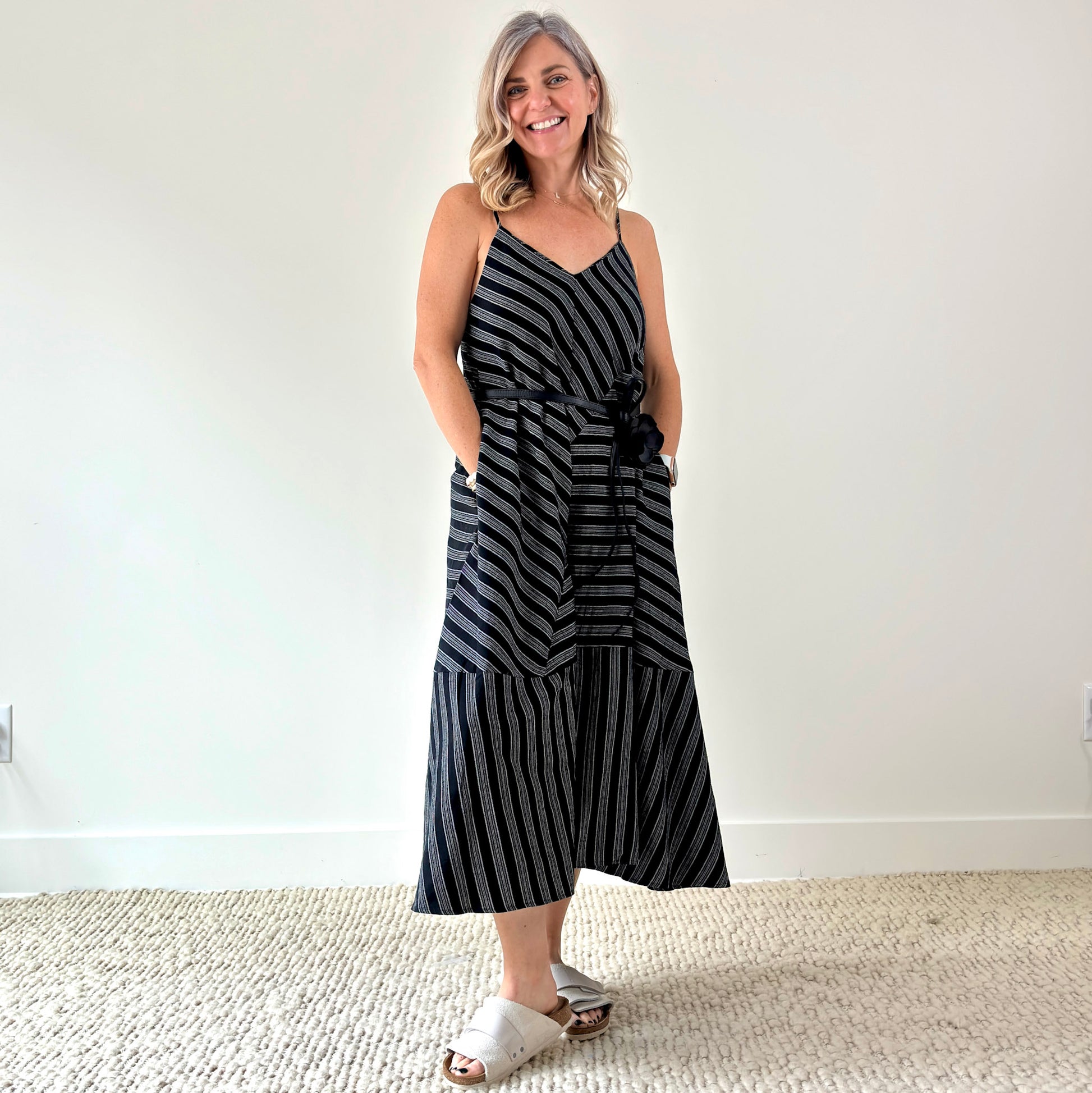 SALE Striped Bias Cut Midi Dress – the après allstars SALE Striped Bias Cut Midi Dress – the après allstars