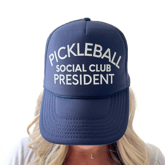 Pickleball Social Club President Mid Profile Trucker Hat