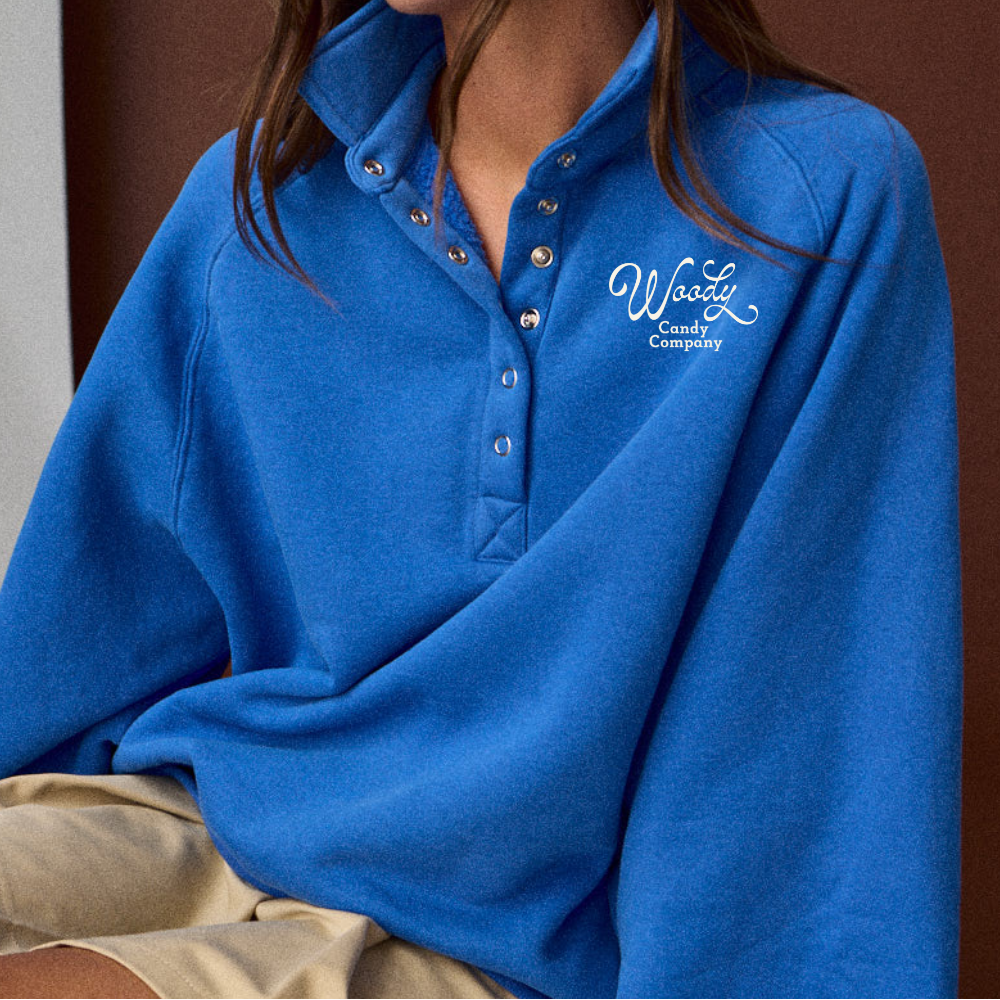 Custom Embroidered Snap Collar Sweatshirt