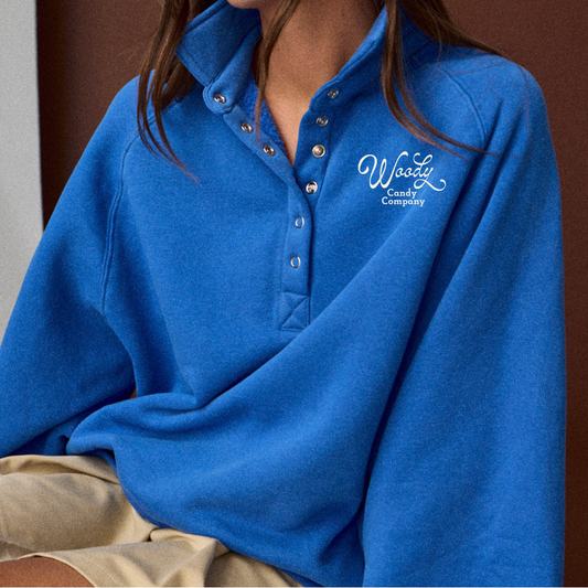 Custom Embroidered Snap Collar Sweatshirt