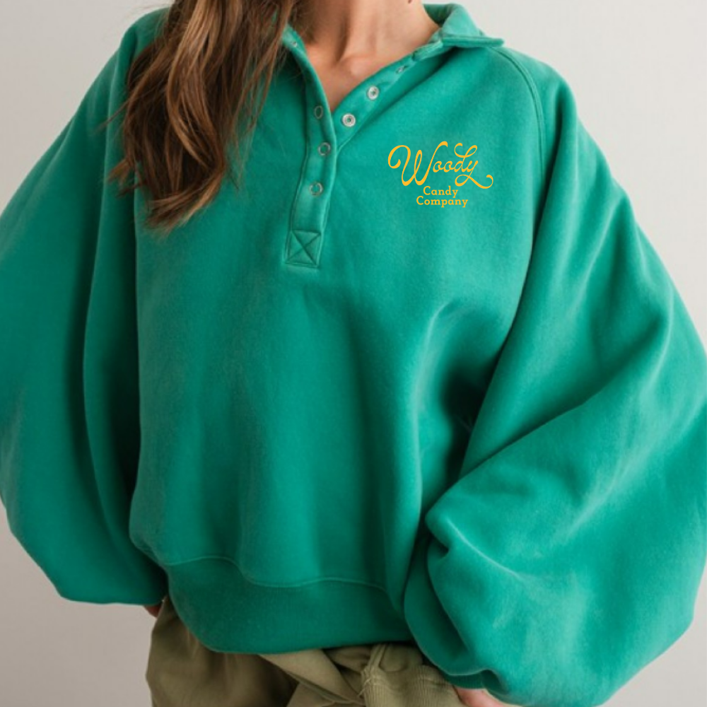 Custom Embroidered Snap Collar Sweatshirt