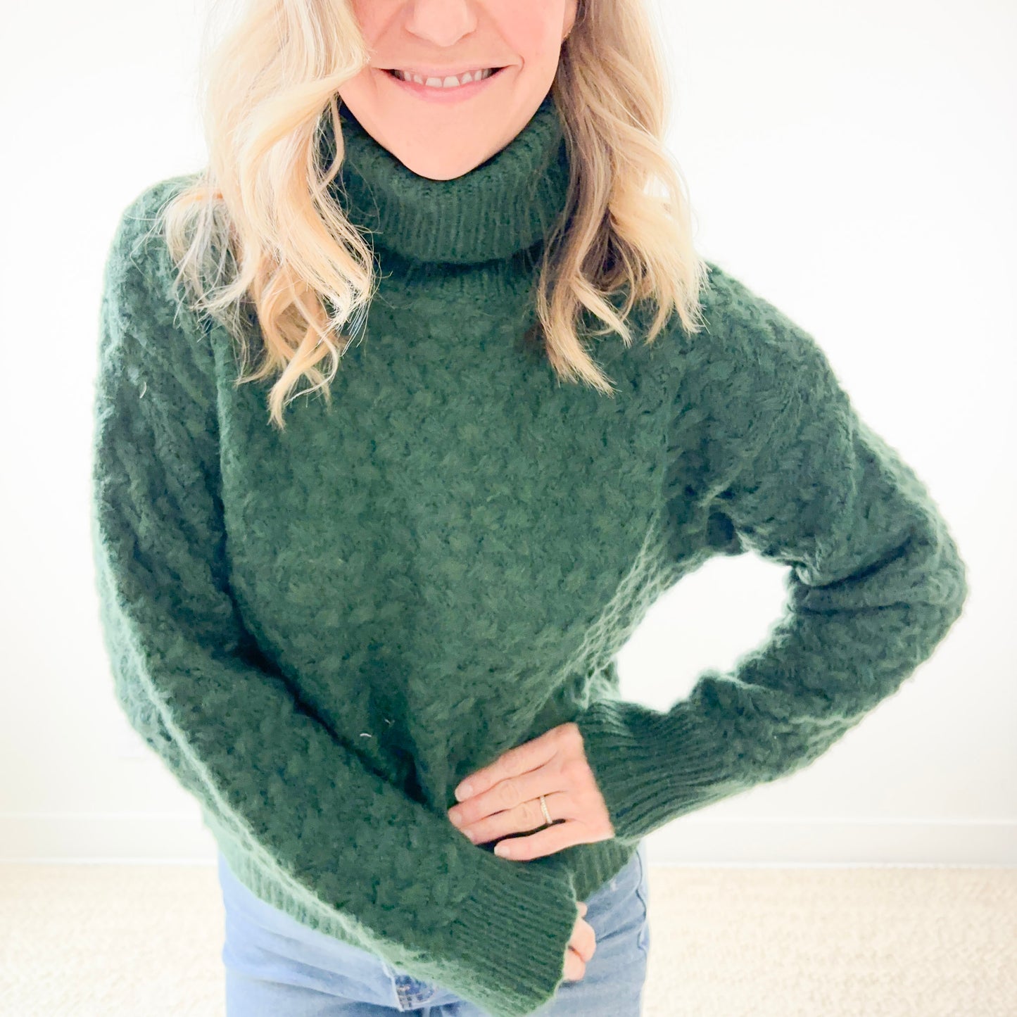 SALE Fuzzy Textured Turtleneck Sweater