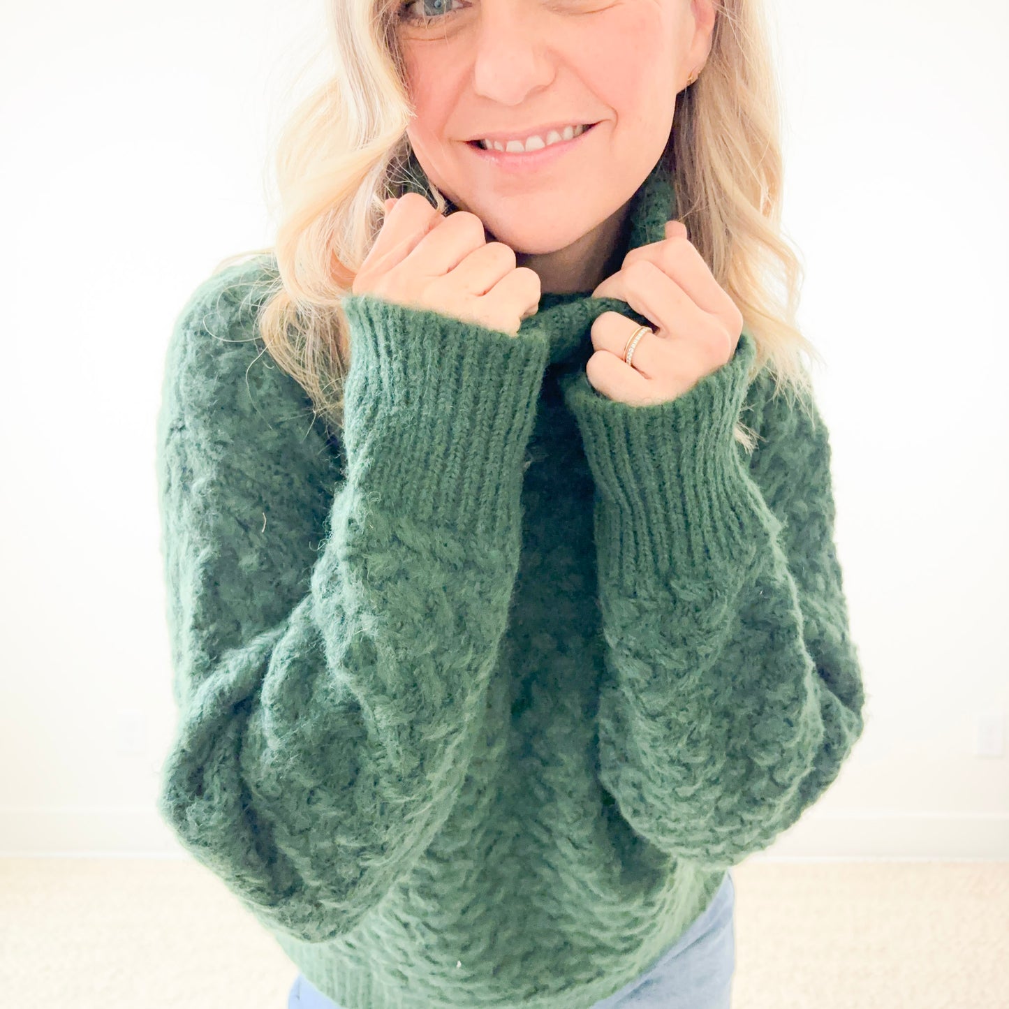 SALE Fuzzy Textured Turtleneck Sweater