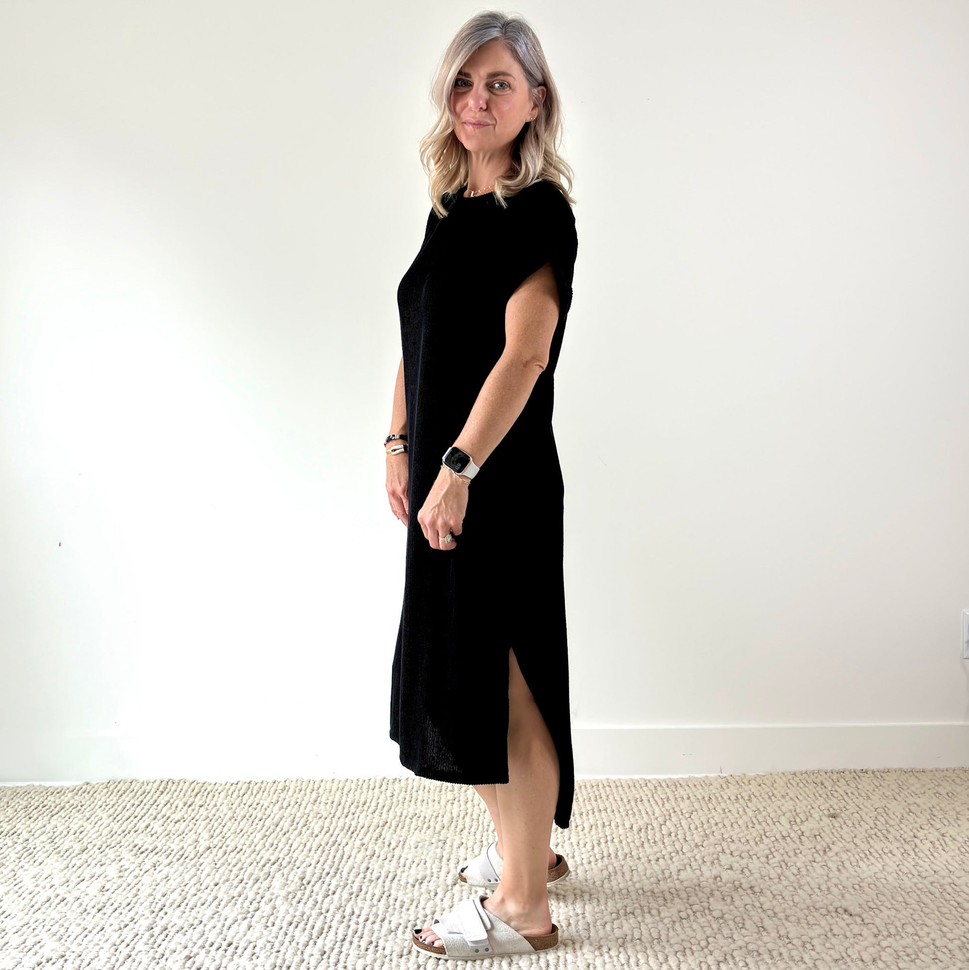 ribbed maxi dress short sleeve Green Ribbed Short Sleeve Empire Waist V-Neck Maxi Dress