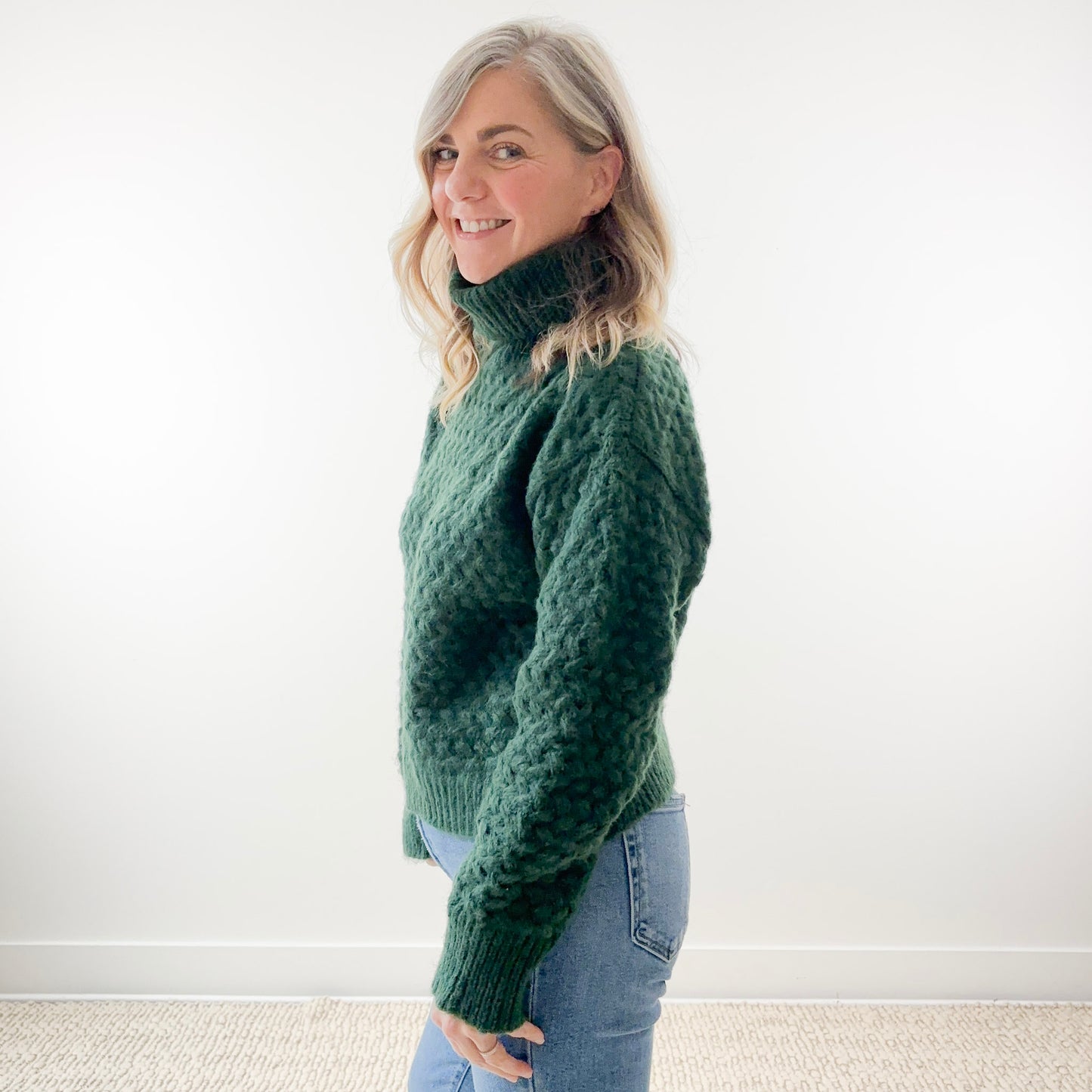 SALE Fuzzy Textured Turtleneck Sweater