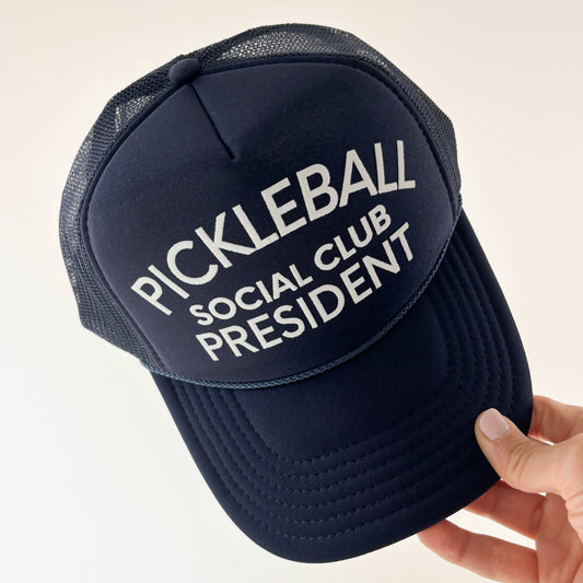 Pickleball Social Club President Mid Profile Trucker Hat