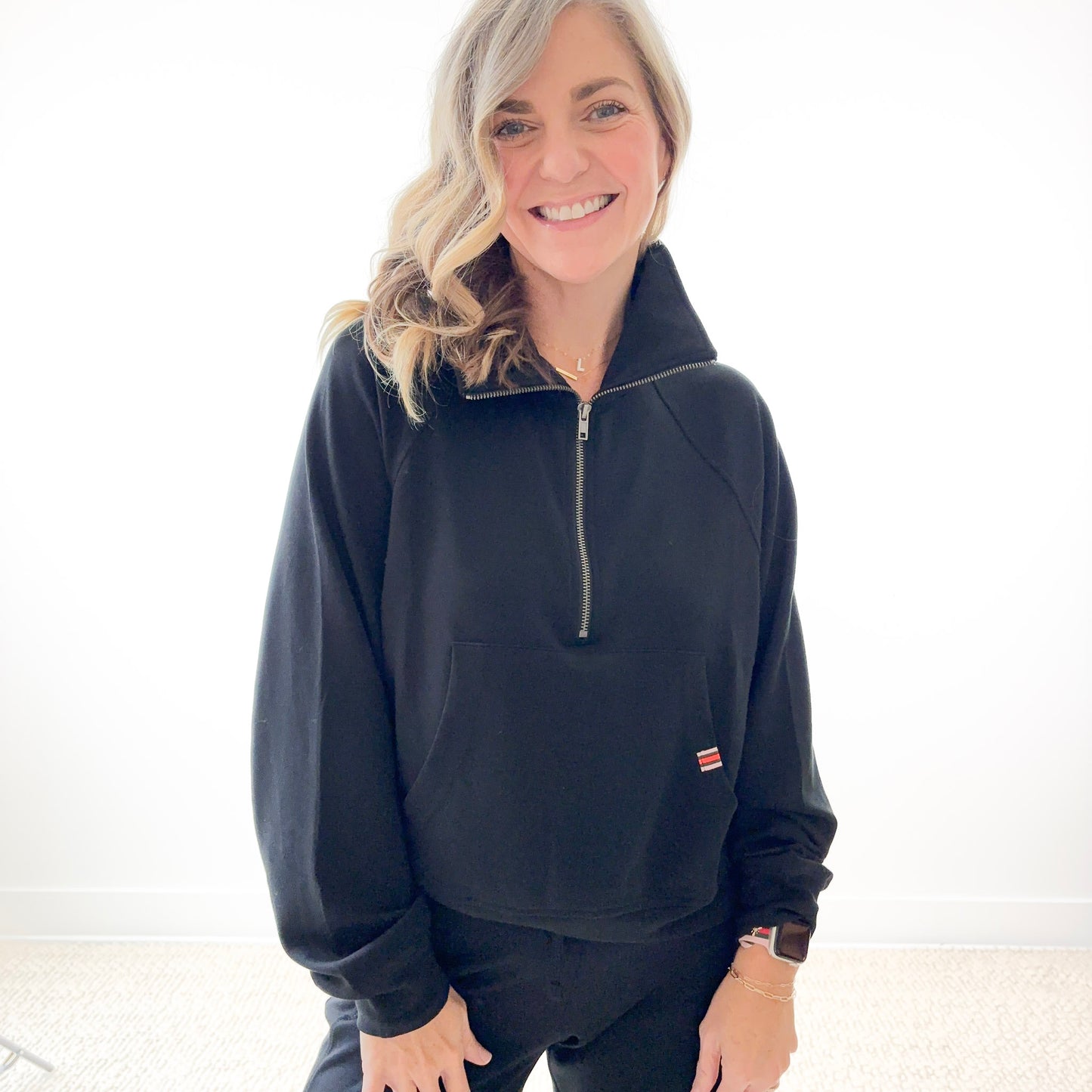 Lightweight Ultra Soft Scuba Fabric Quarter Zip Pull Over