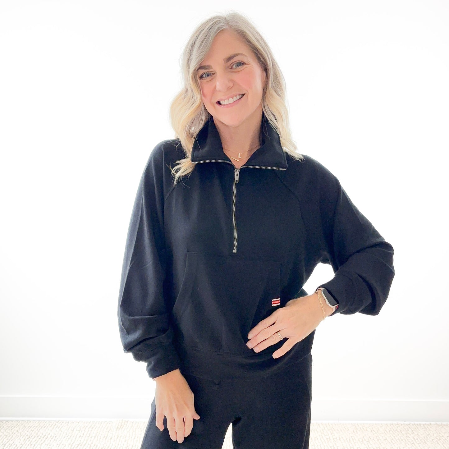 Lightweight Ultra Soft Scuba Fabric Quarter Zip Pull Over