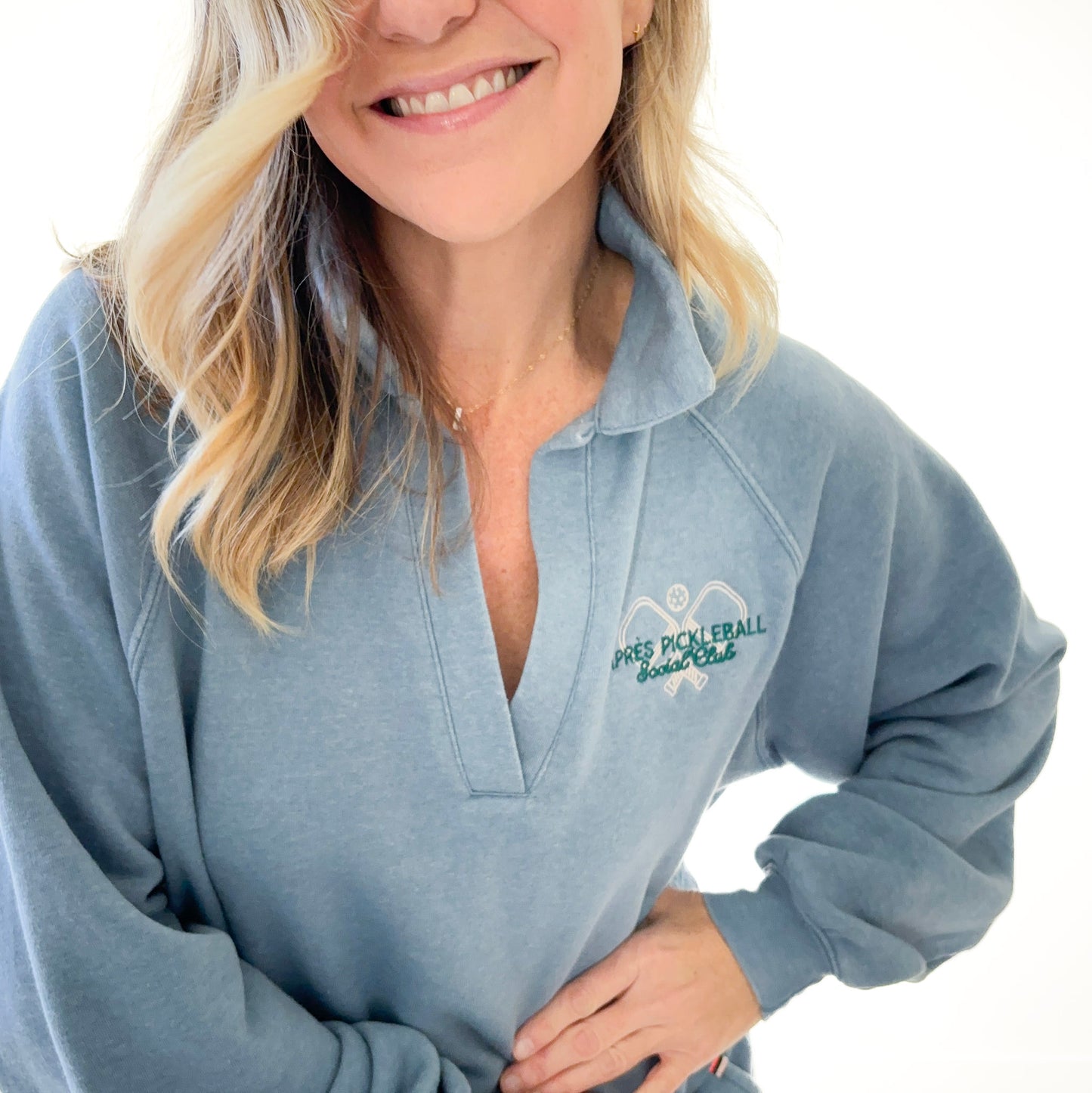 Après Pickleball Social Club Collared Sweatshirt