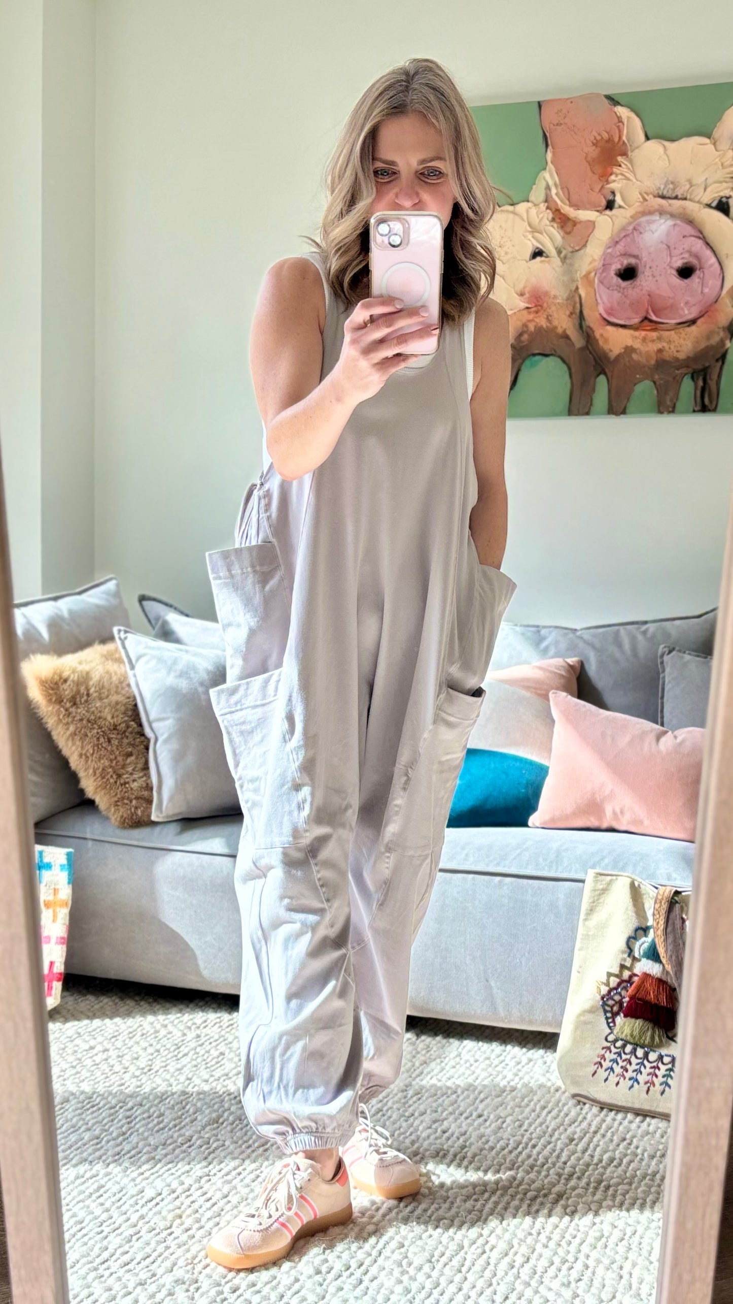 SALE Knit Tie Side Cargo Jumpsuit