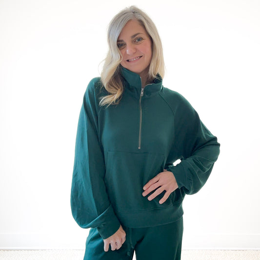 Lightweight Ultra Soft Scuba Fabric Quarter Zip Pull Over