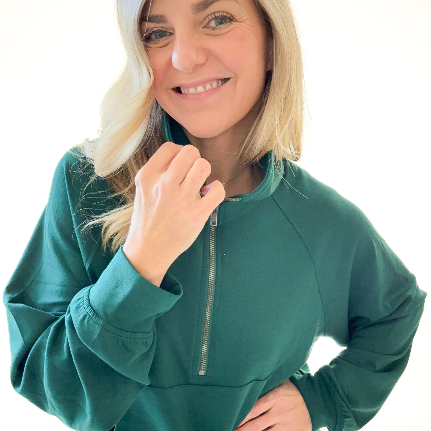 Lightweight Ultra Soft Scuba Fabric Quarter Zip Pull Over
