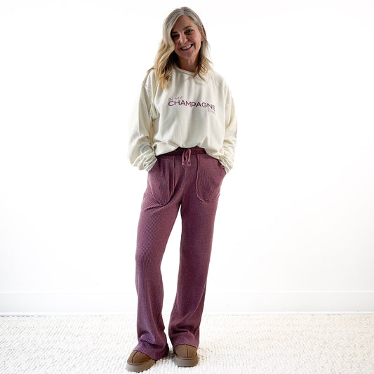 SALE Thermal Flare Leg Elastic Waist Lounge Pant