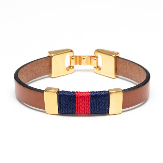 Bristol Leather Bracelet with Gold Details