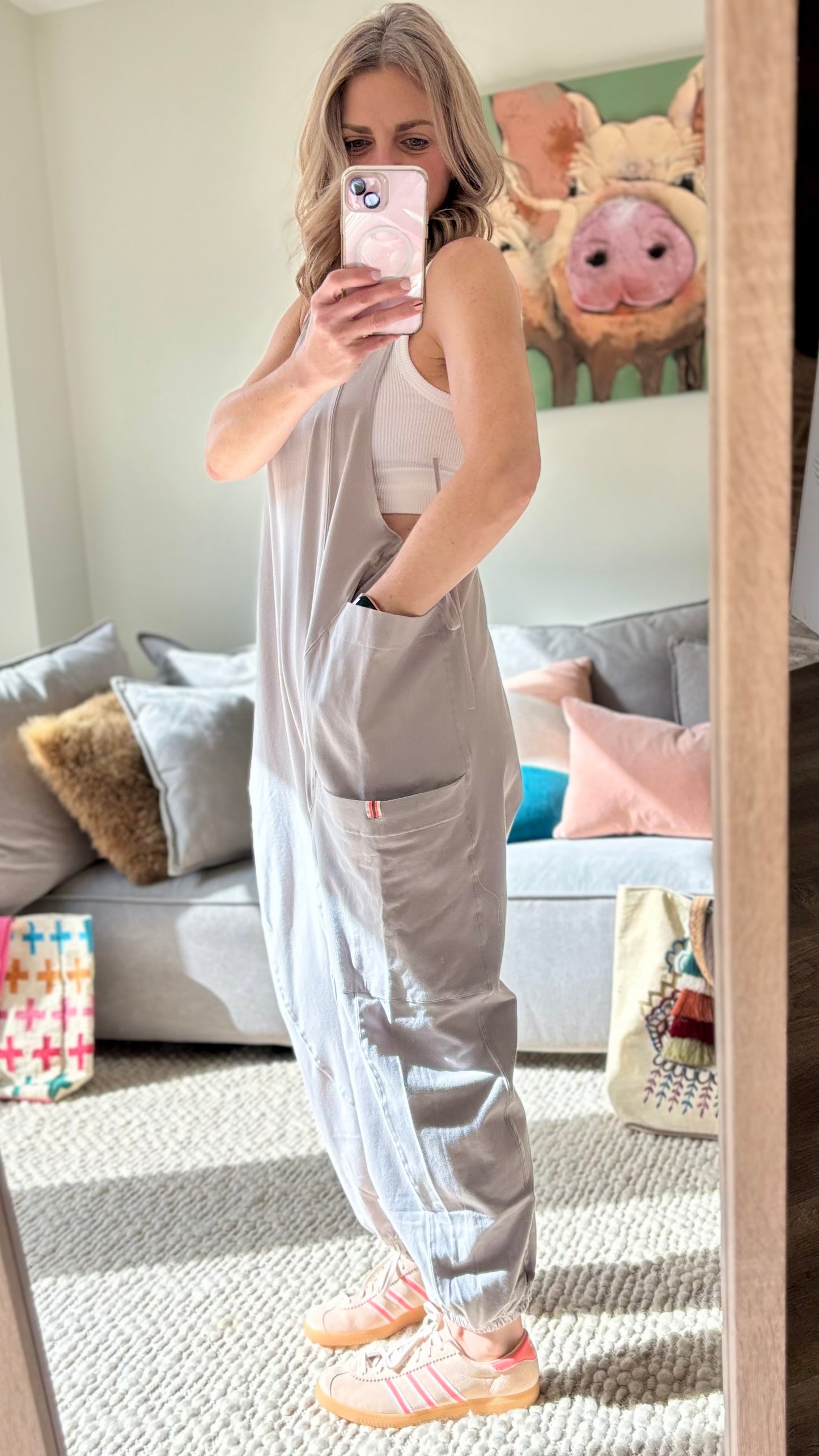 SALE Knit Tie Side Cargo Jumpsuit