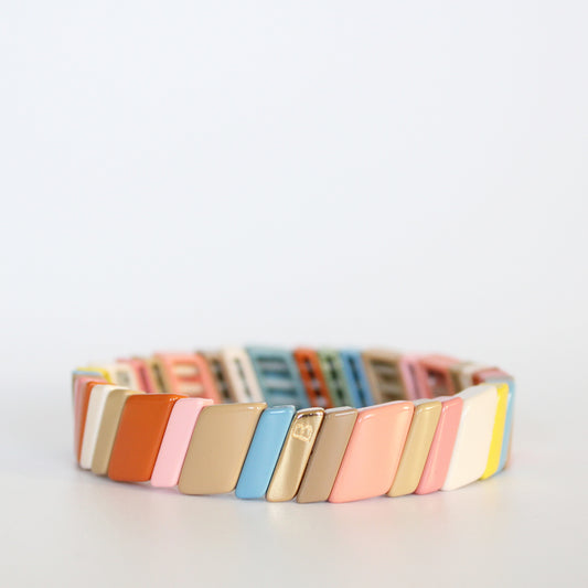 Diagonal Enamel Tile Bracelet